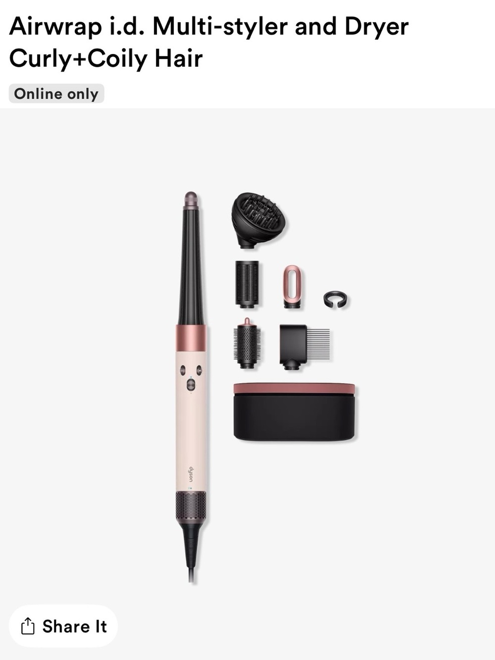 Dyson multi-styler in Pale Pink and Rose Gold accents